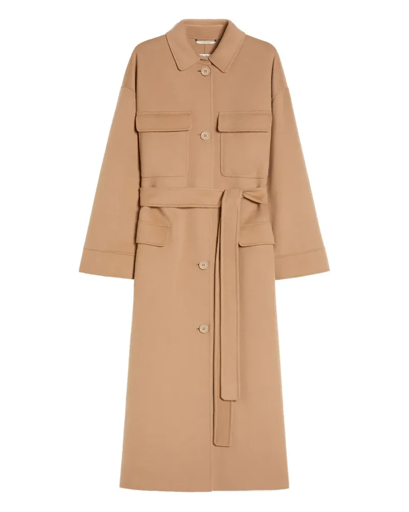 Max Mara Milo Wollmantel mit Gürtel - Braun Braun