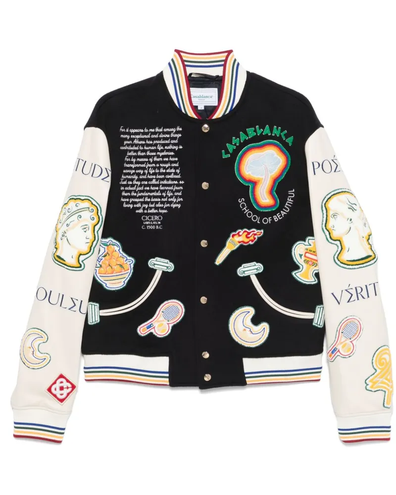 Casablanca Paris Chenille Patchwork Bomberjacke - Blau Blau
