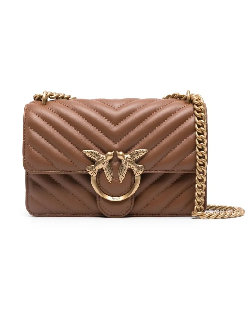 Pinko Mini Love One Schultertasche - Braun Braun