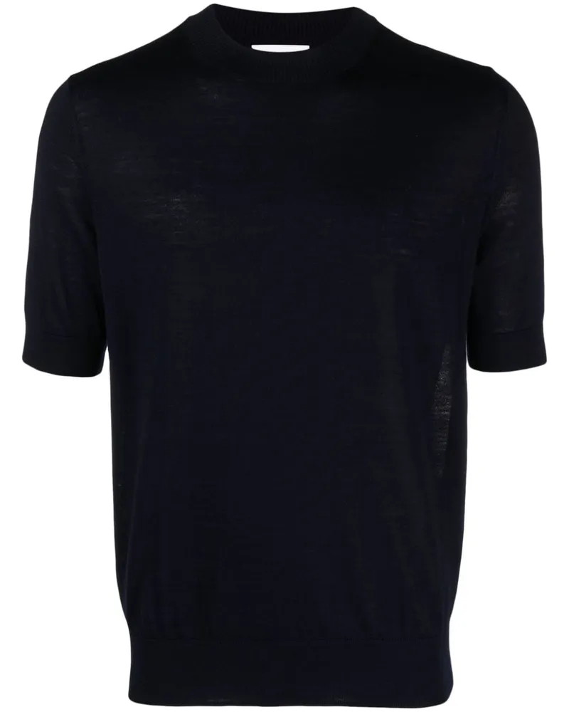 Ballantyne Fein gestricktes T-Shirt - Blau Blau