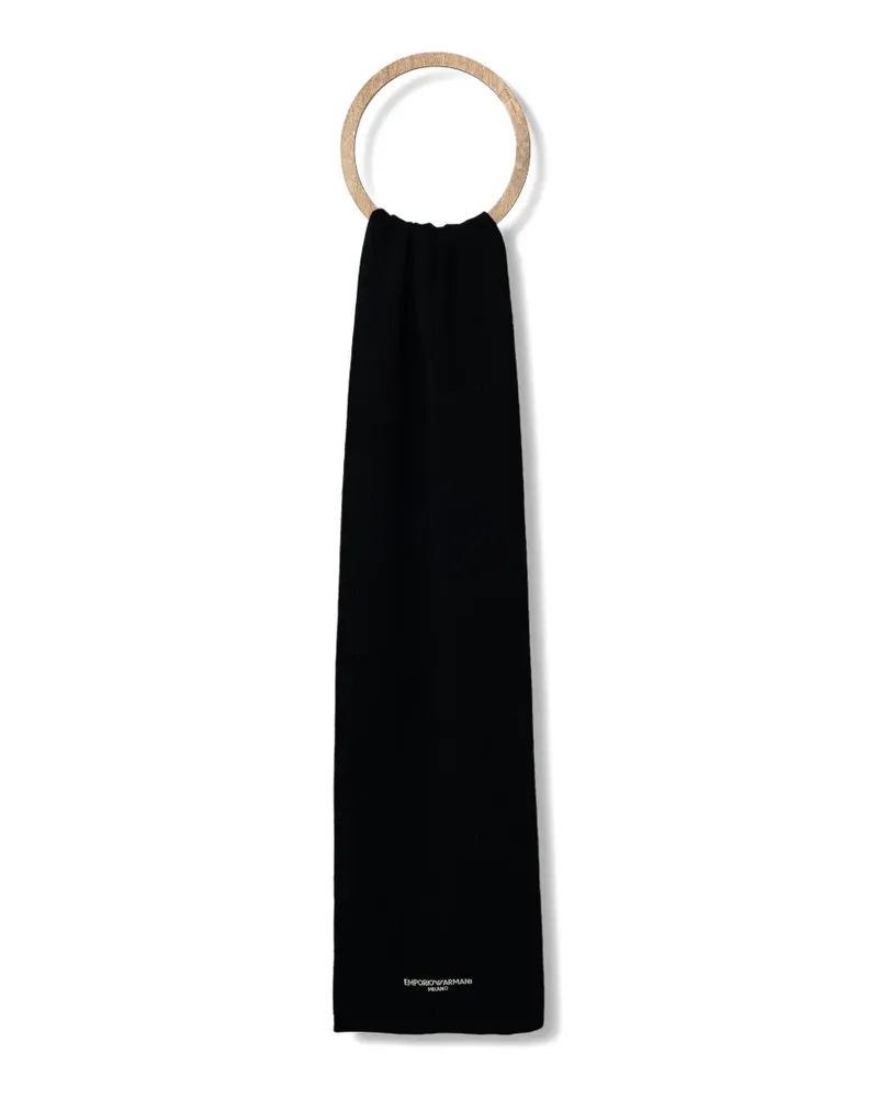 Emporio Armani Schal mit Logo-Detail - Schwarz Schwarz