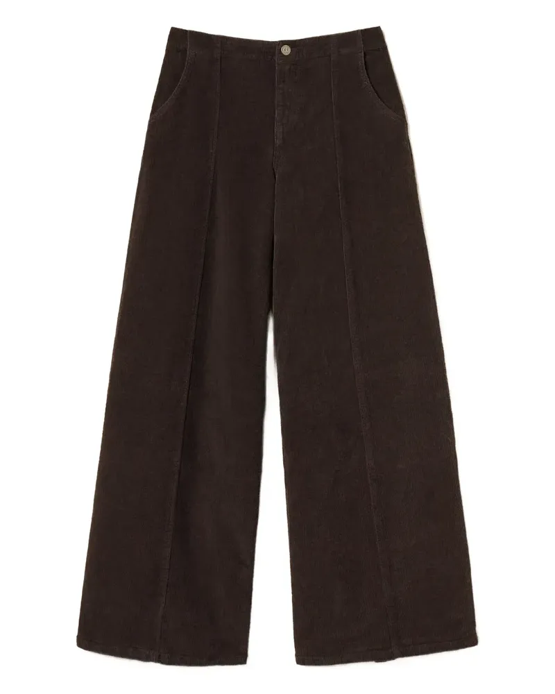 Twin-Set Cordhose mit weitem Bein - Braun Braun