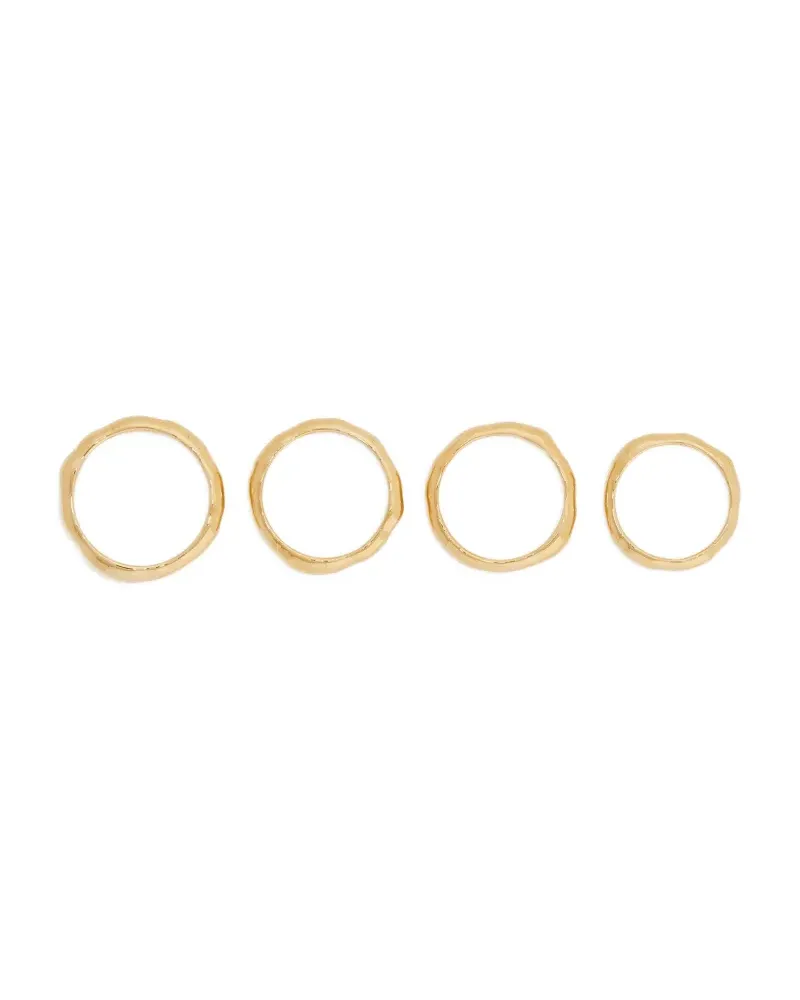 Jil Sander Ringe mit Logo-Gravur (4er-Set) - Gold Gold