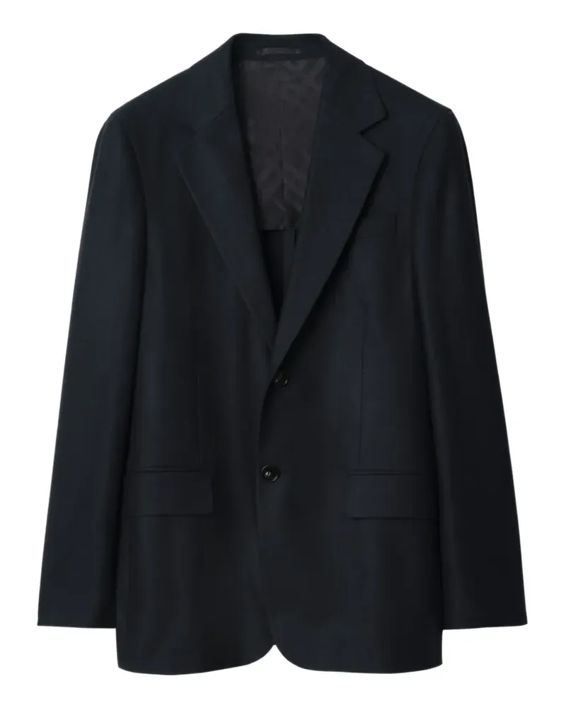 Burberry single-breasted notched wool blazer - Blau Blau