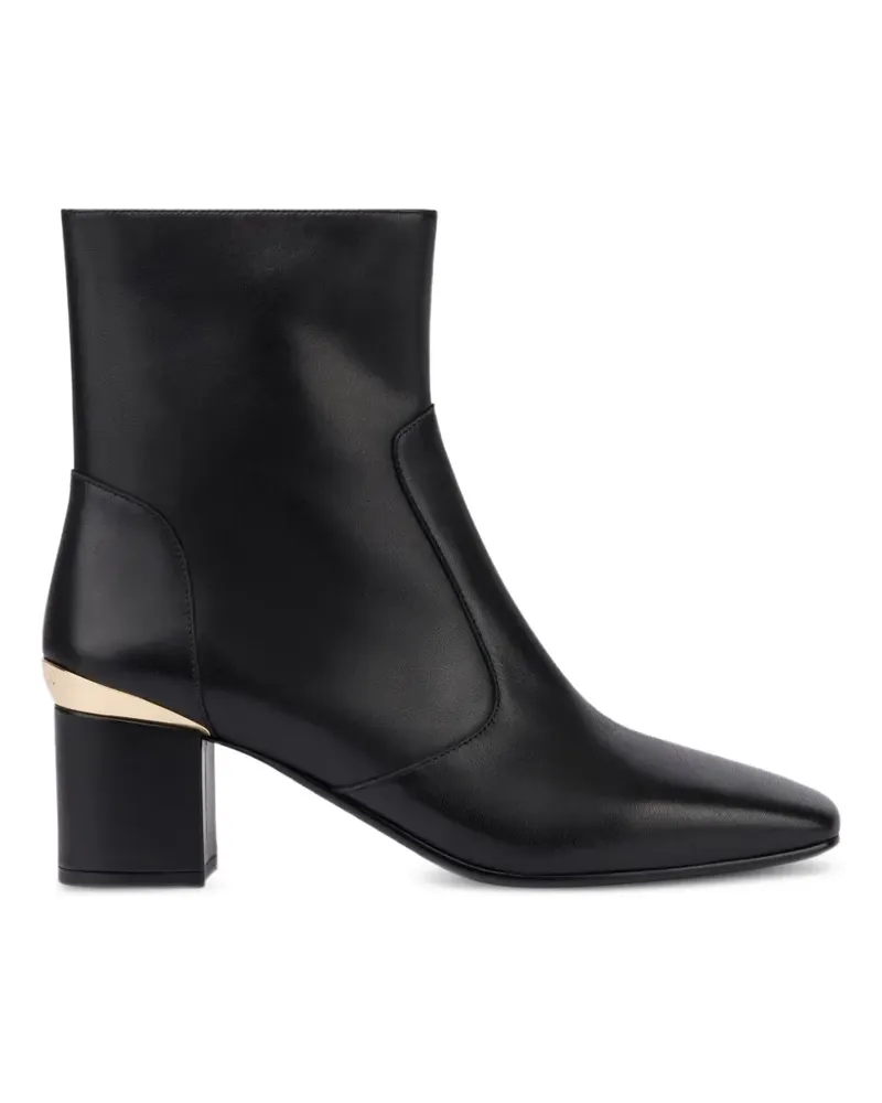 Moschino Stiefeletten mit Logo-Schild - Schwarz Schwarz