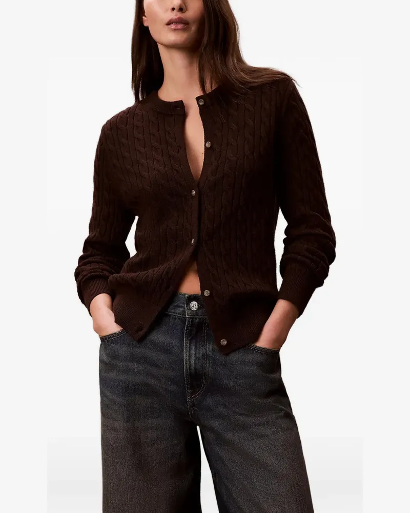 Calvin Klein cable-knit cardigan - Braun Braun