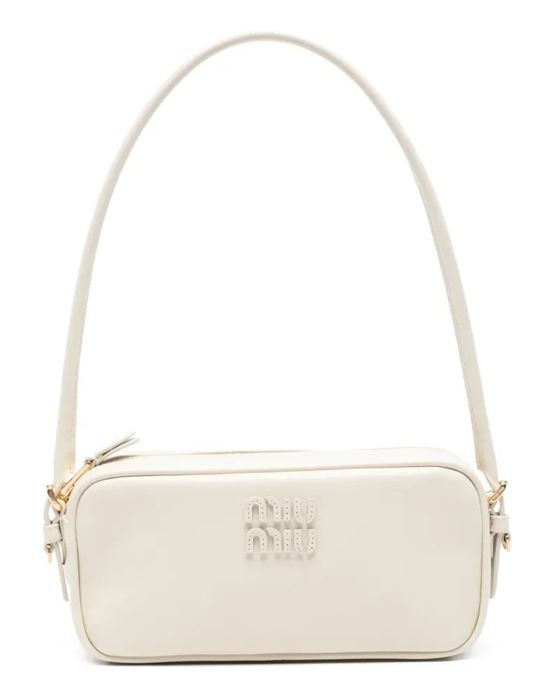 Miu Miu Schultertasche mit Logo-Prägung - Nude Nude