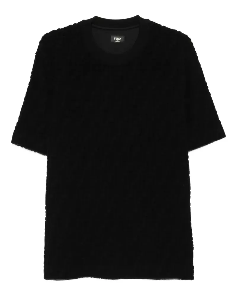 Fendi T-Shirt mit rundem Ausschnitt - Schwarz Schwarz