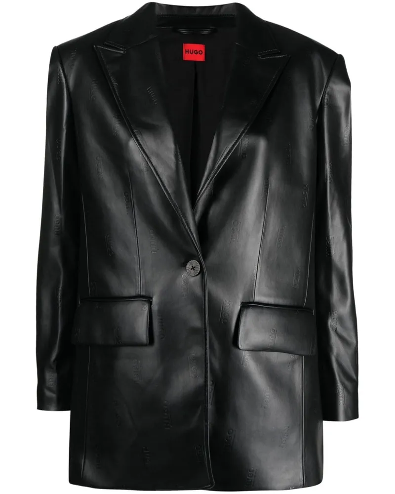 HUGO BOSS Doppelreihiger Blazer - Schwarz Schwarz