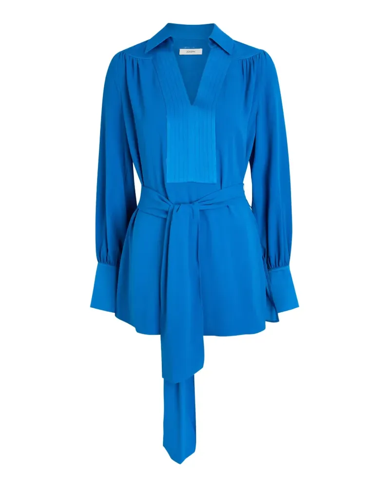 Joseph belted pintuck-detail blouse - Blau Blau