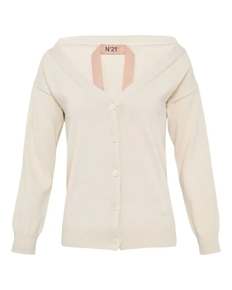 N° 21 Geknöpfter Cardigan - Nude Nude