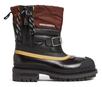 Schnürstiefel mit Kontrasteinsatz - Schwarz