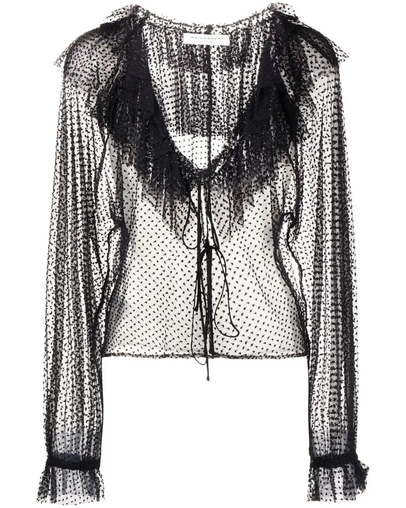 Philosophy Di Lorenzo Serafini Bluse mit Polka Dots - Schwarz Schwarz