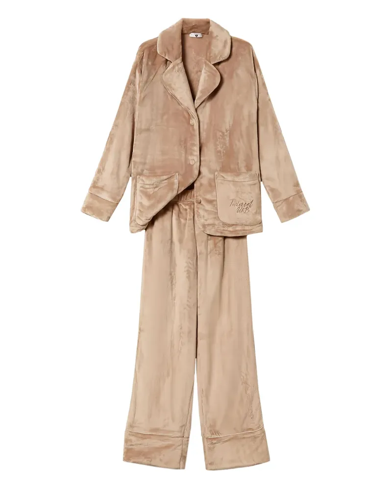 Twin-Set Pyjama aus Faux Fur - Nude Nude