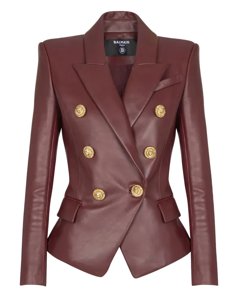 Balmain Doppelreihige Jacke - Rot Rot