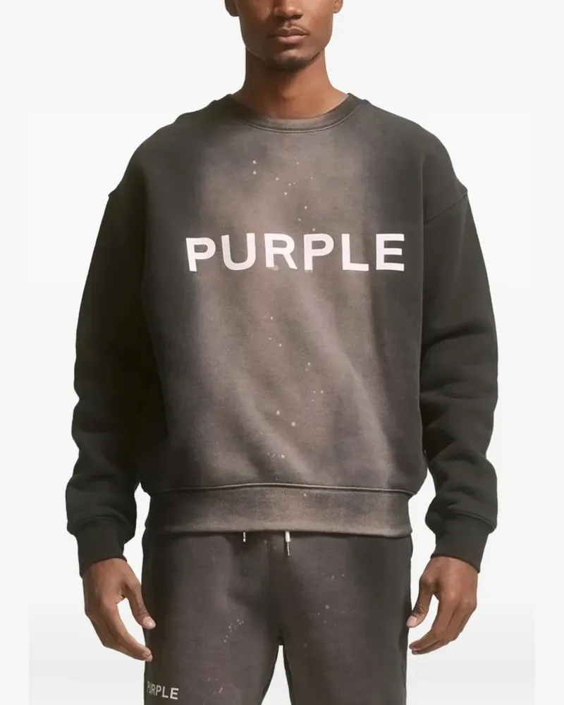PURPLE BRAND Sweatshirt mit Logo-Print - Schwarz Schwarz