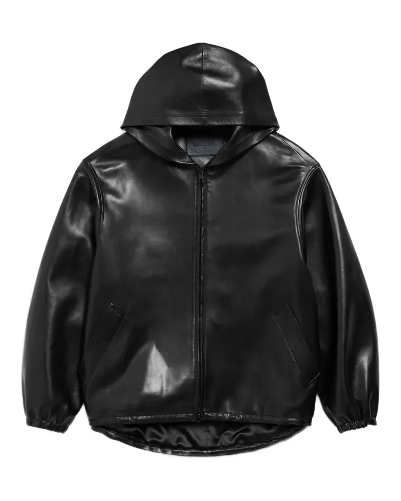 Balenciaga hooded leather jacket - Schwarz Schwarz