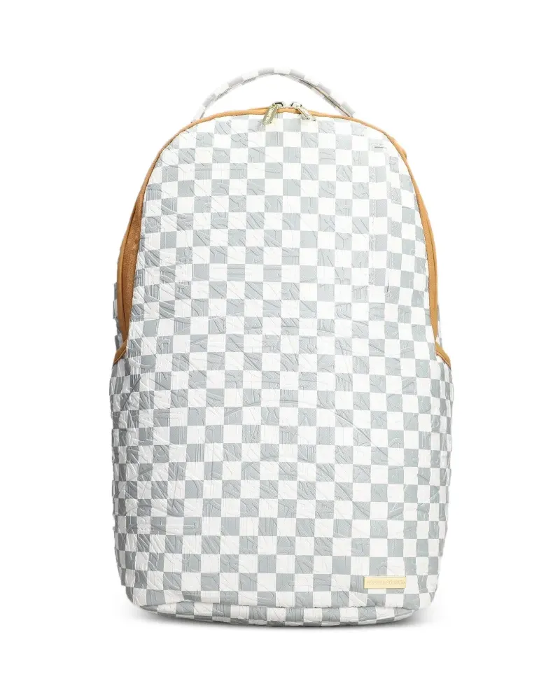 Sprayground check-pattern embossed backpack - Weiß Weiß