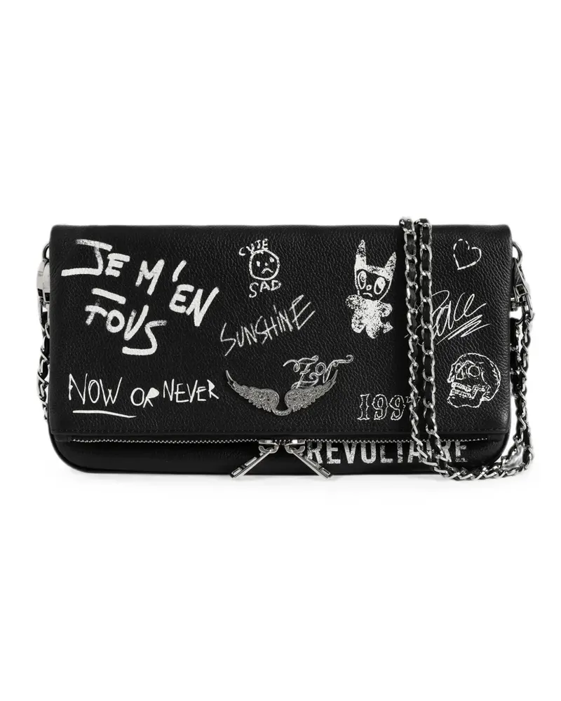 Zadig & Voltaire Rock arty tag clutch - Schwarz Schwarz