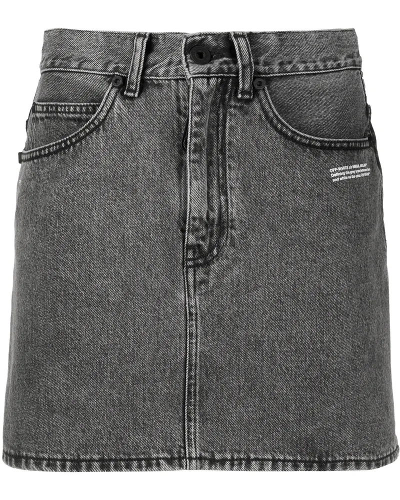 OFF-WHITE Jeansrock mit Logo-Print - Schwarz Schwarz