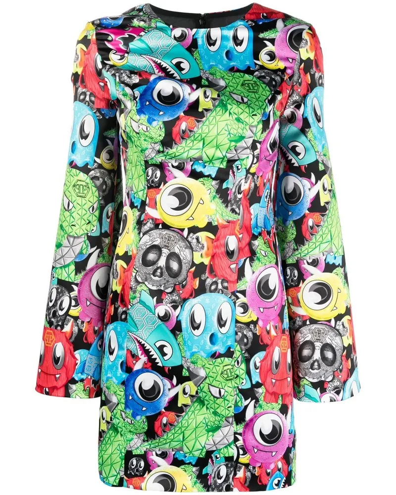 Philipp Plein Kleid mit grafischem Print - Schwarz Schwarz