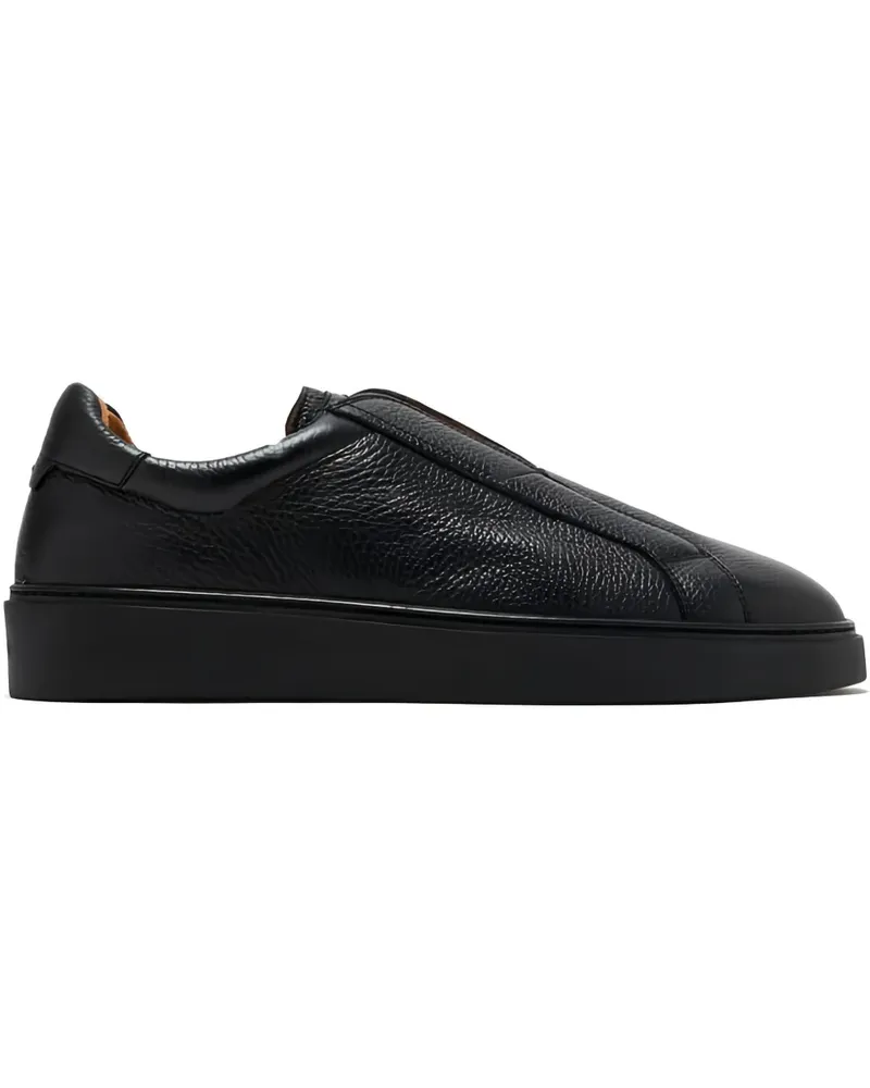 Magnanni Slip-On-Sneakers aus Leder - Schwarz Schwarz