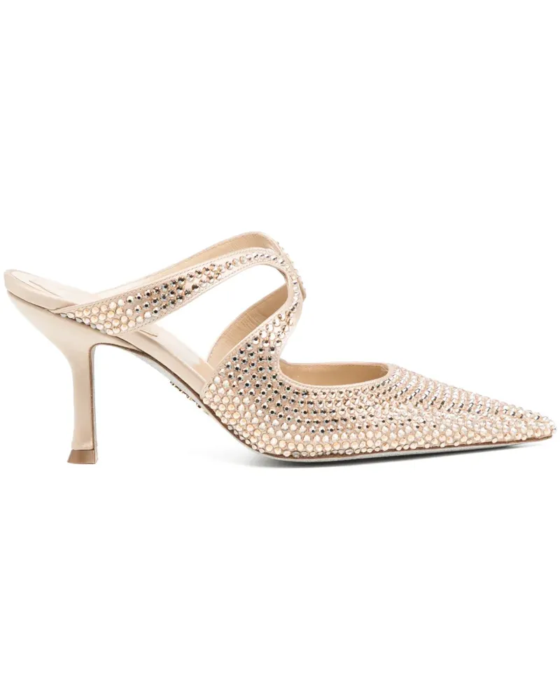 René Caovilla Lurum Mules 90mm - Nude Nude
