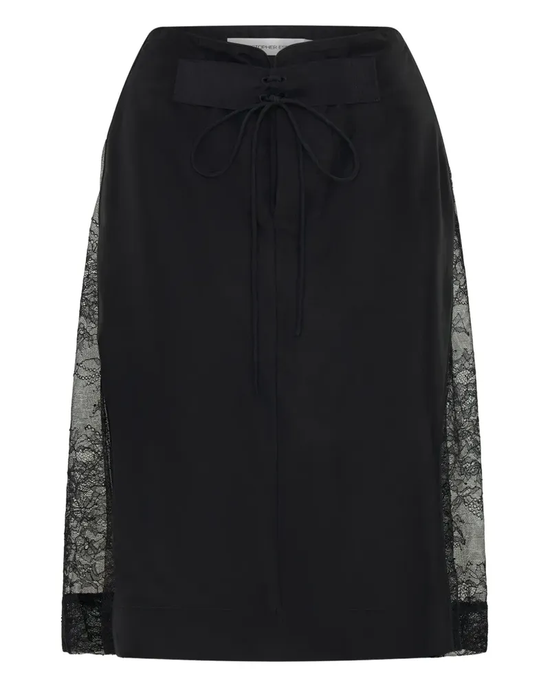 Christopher Esber lace-insert drawstring skirt - Schwarz Schwarz