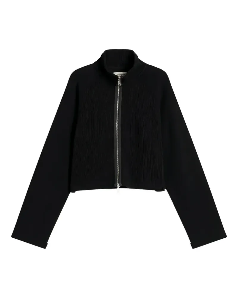 Mfpen Leisure ribbed-knit zip-up cardigan - Schwarz Schwarz