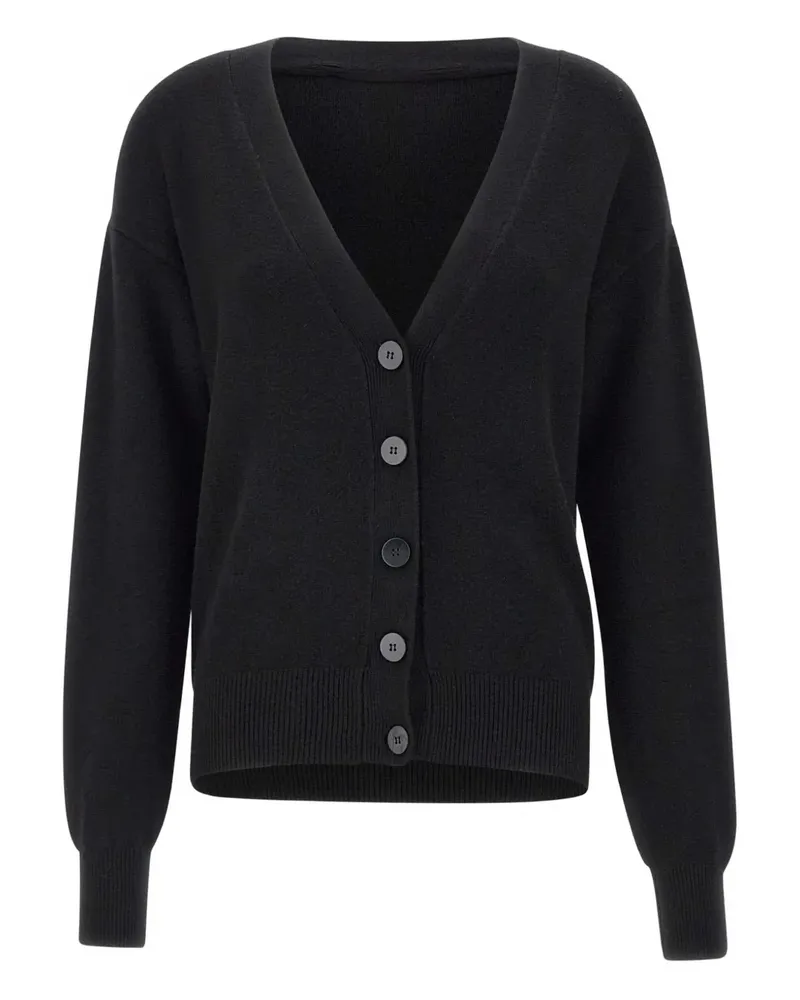 Kaos button V-neck cardigan - Schwarz Schwarz