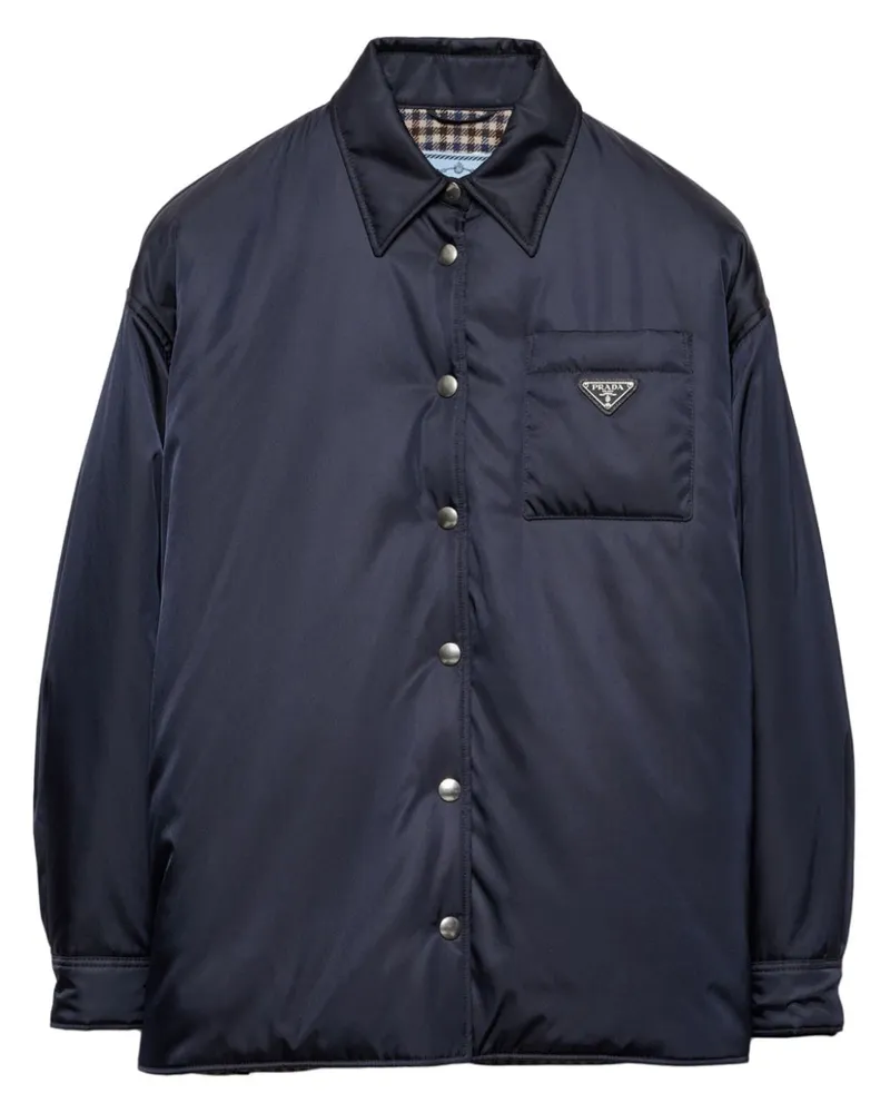 Prada Gefütterte Jacke aus Re-Nylon - Blau Blau