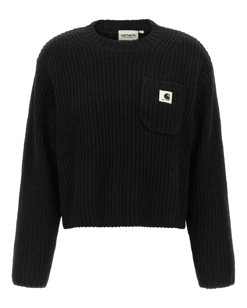 Carhartt WIP Gerippter Pullover mit Logo-Patch - Schwarz Schwarz