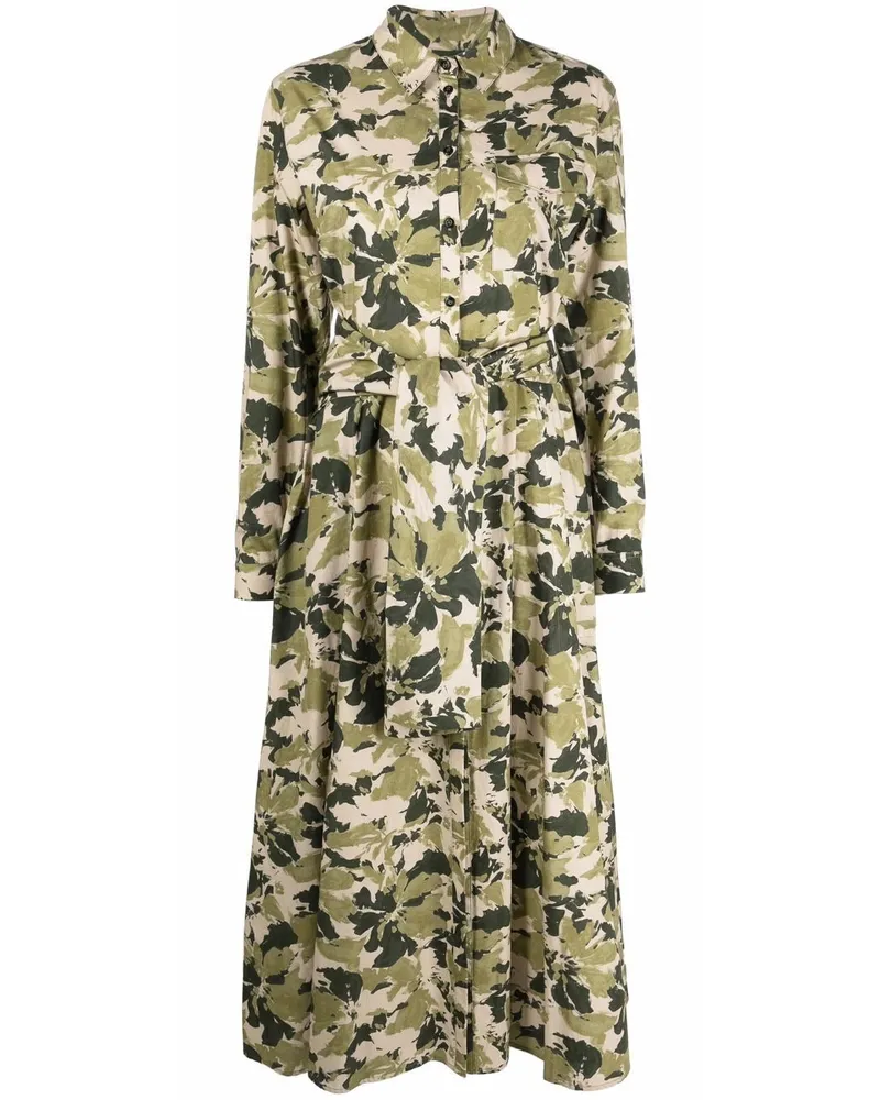 Woolrich Wilderness Hemdkleid mit Blatt-Print - Grün Grün