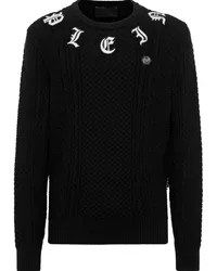 Philipp Plein Kaschmirpullover mit Logo-Stickerei Schwarz