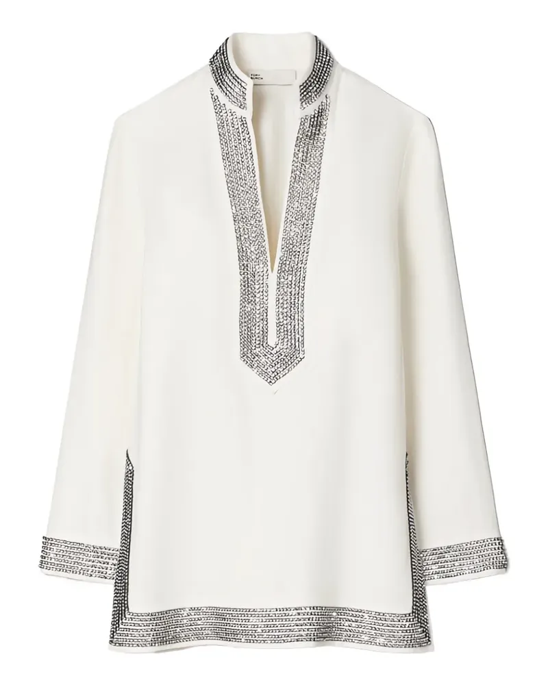 Tory Burch Tunika aus verziertem Leinen - Nude Nude