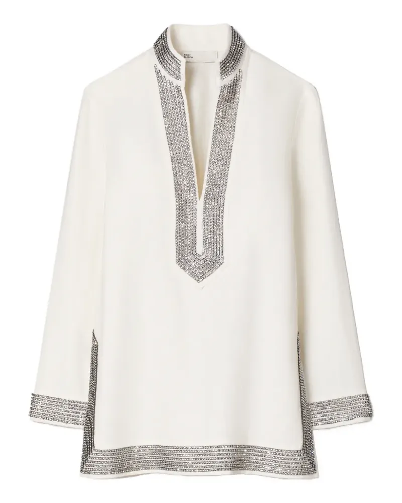 Tory Burch Tunika aus verziertem Leinen - Nude Nude