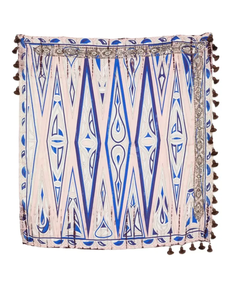 Emilio Pucci Seidenschal mit Spiegelquaste - Nude Nude