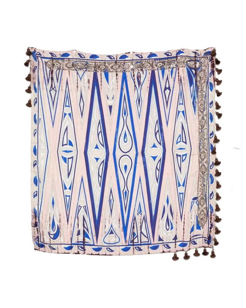 Emilio Pucci Seidenschal mit Spiegelquaste - Nude Nude