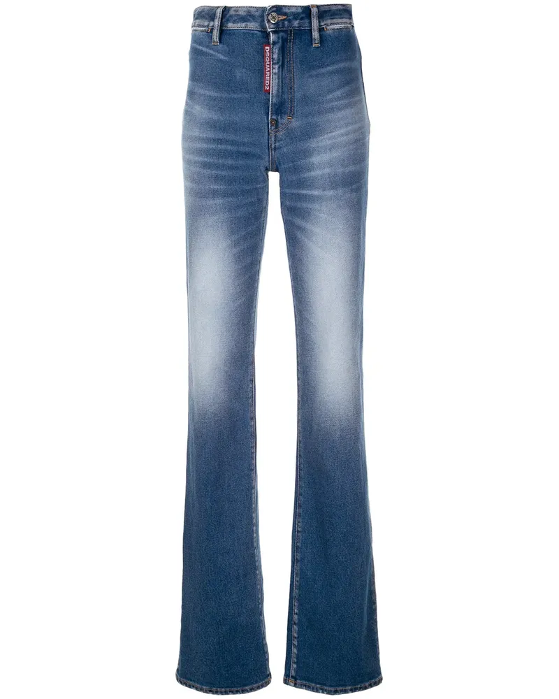 Dsquared2 Ausgeblichene Schlagjeans - Blau Blau