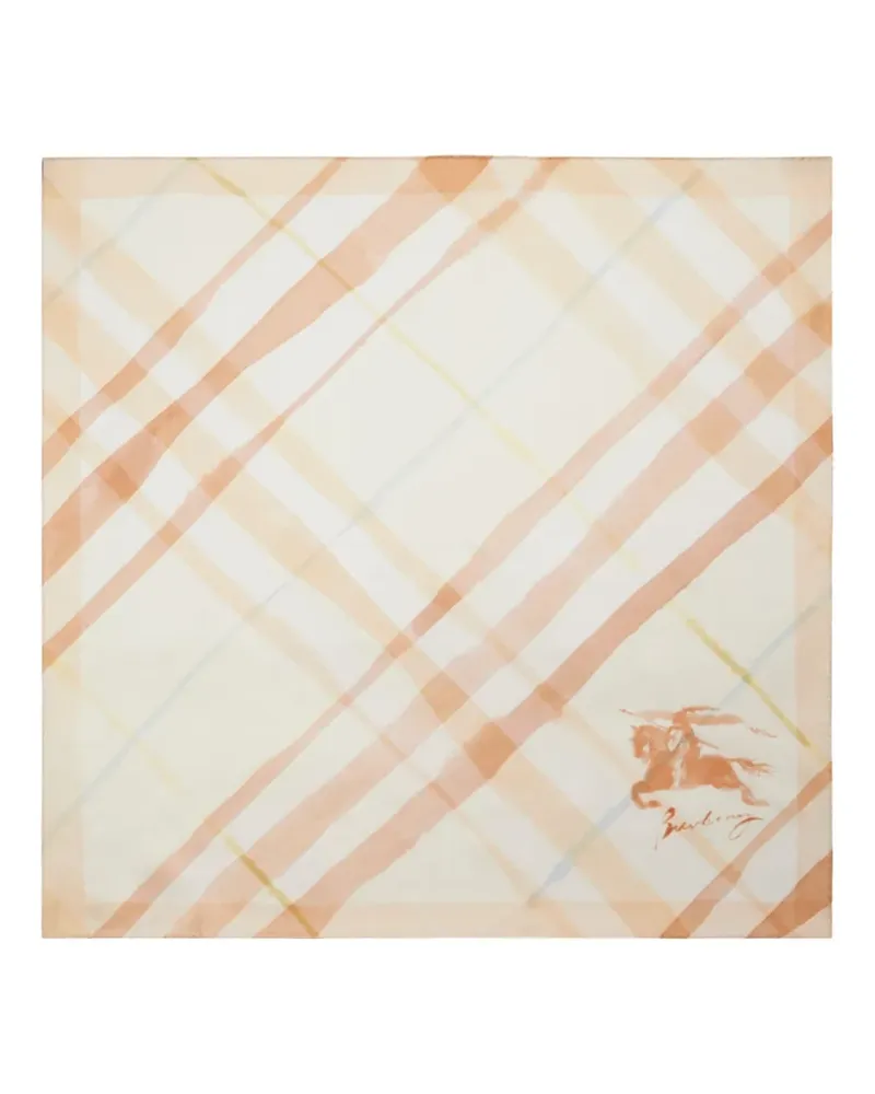 Burberry Karierter Schal mit Aquarell-Print - Nude Nude