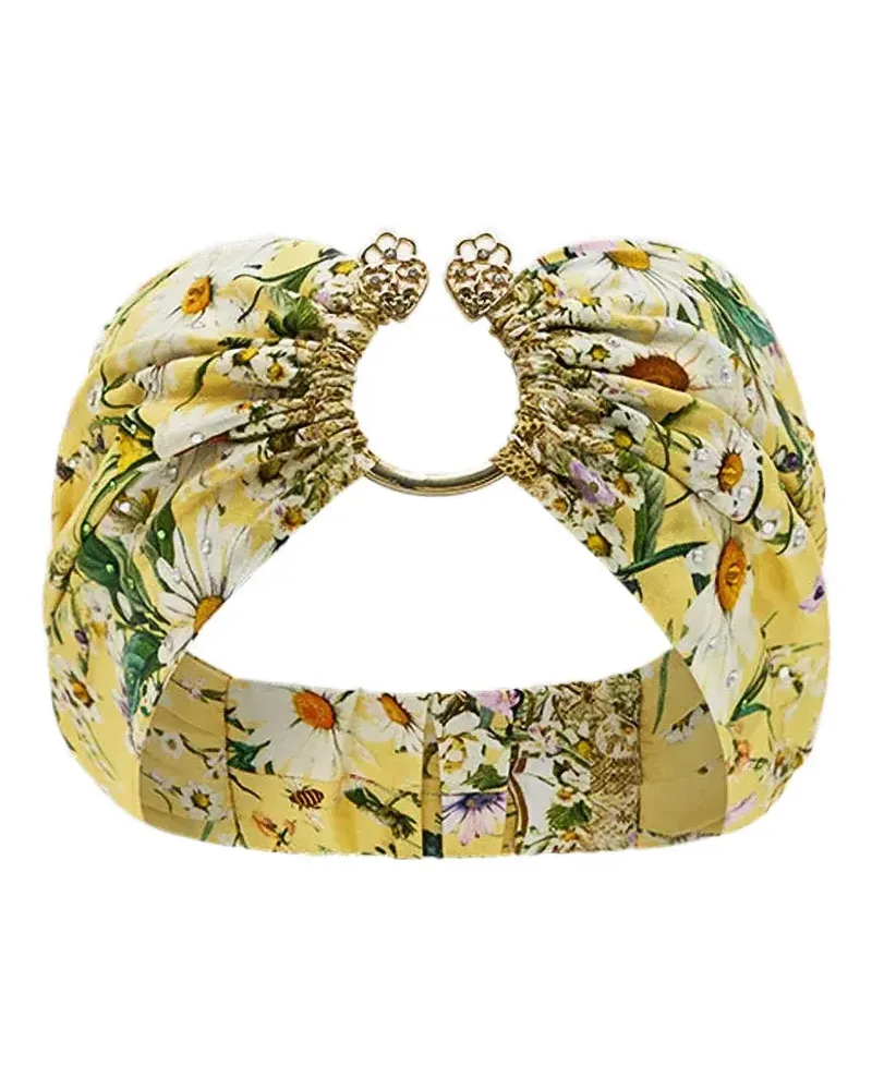 Camilla patterned silk headband - Gelb Gelb