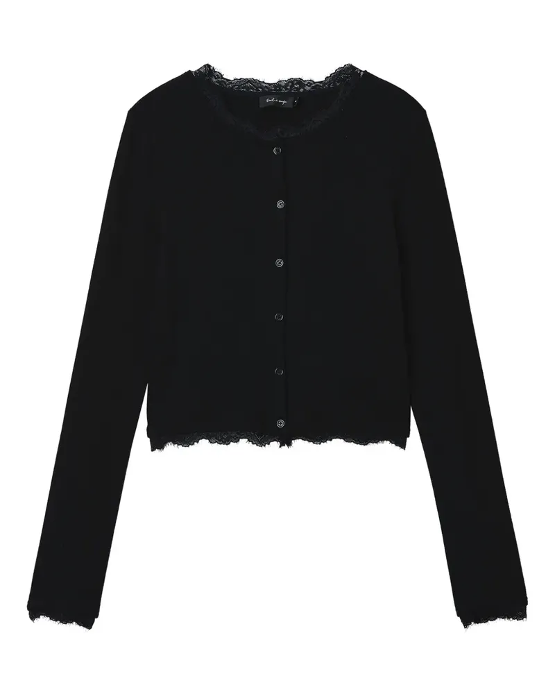 Tout a Coup lace-trim cardigan - Schwarz Schwarz