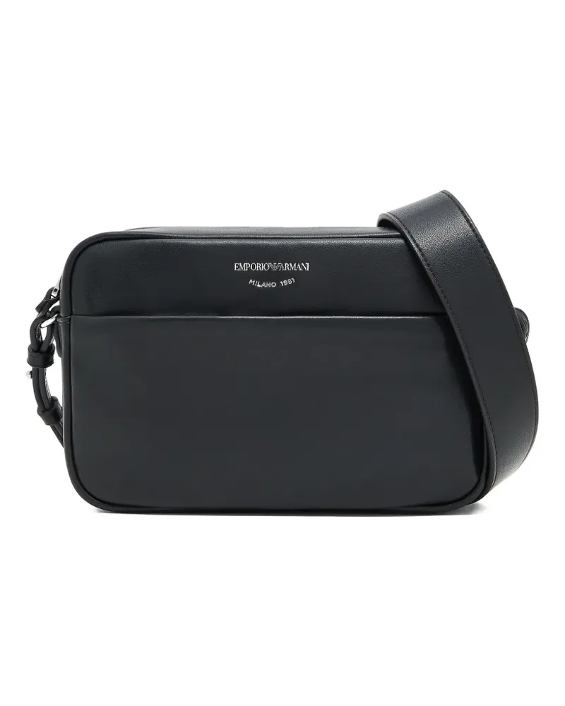 Emporio Armani Schultertasche mit Logo-Print - Schwarz Schwarz