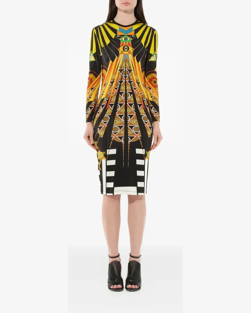 Givenchy Kleid mit ägyptischem Print - Schwarz Schwarz