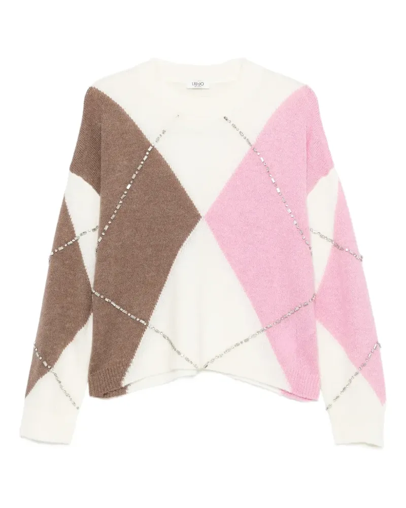 Liu Jo Pullover mit Argyle-Muster - Weiß Weiß