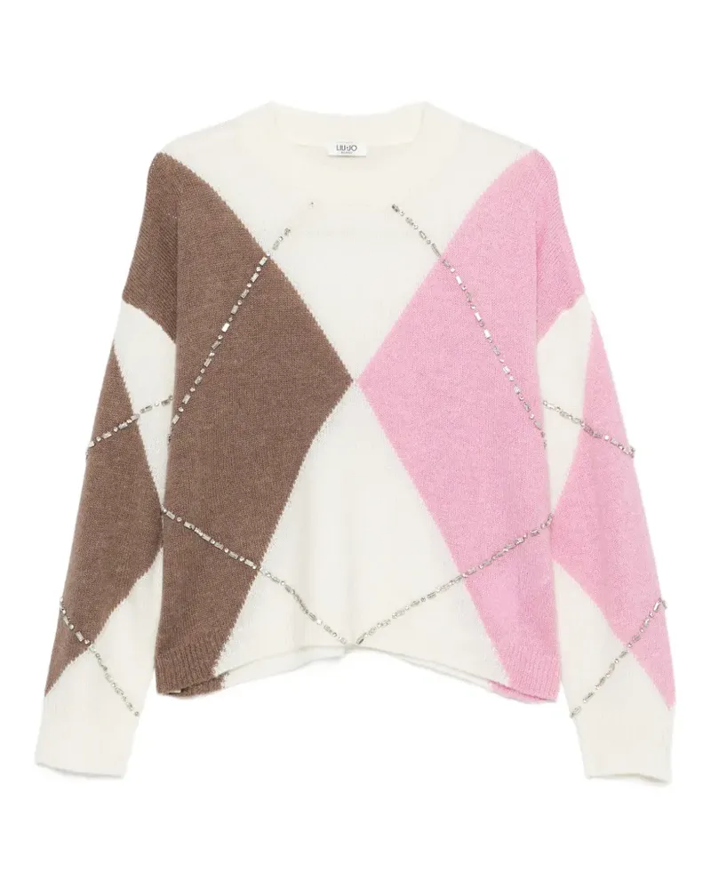 Liu Jo Pullover mit Argyle-Muster - Weiß Weiß