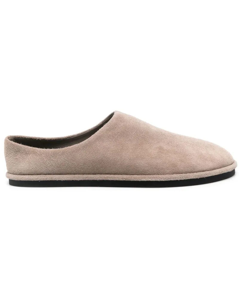 AURALEE Slipper aus Wildleder - Nude Nude