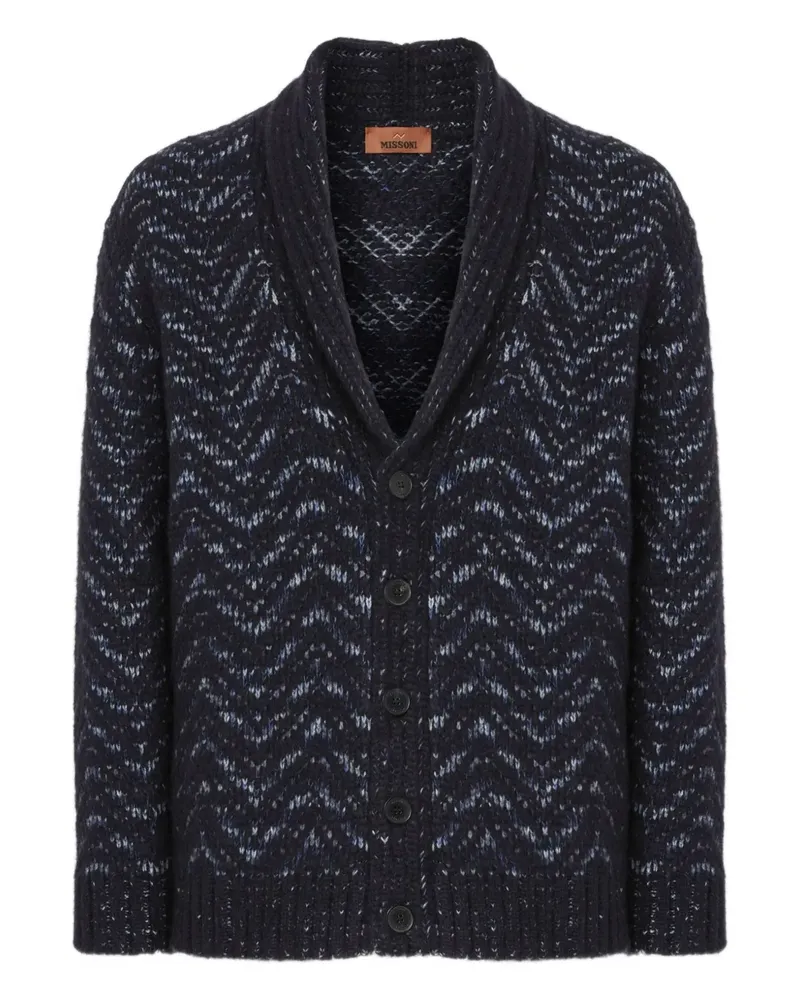 Missoni Schalkragen-Cardigan mit Wellenmuster - Blau Blau