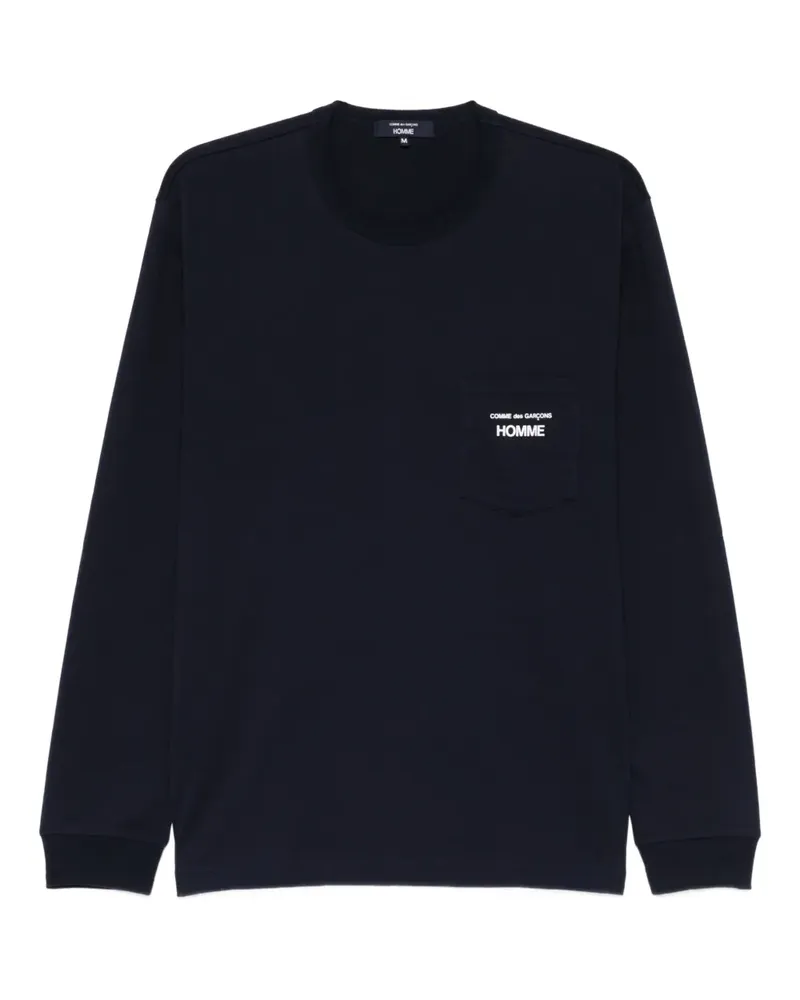 Comme des Garçons Langarmshirt mit Tasche - Blau Blau