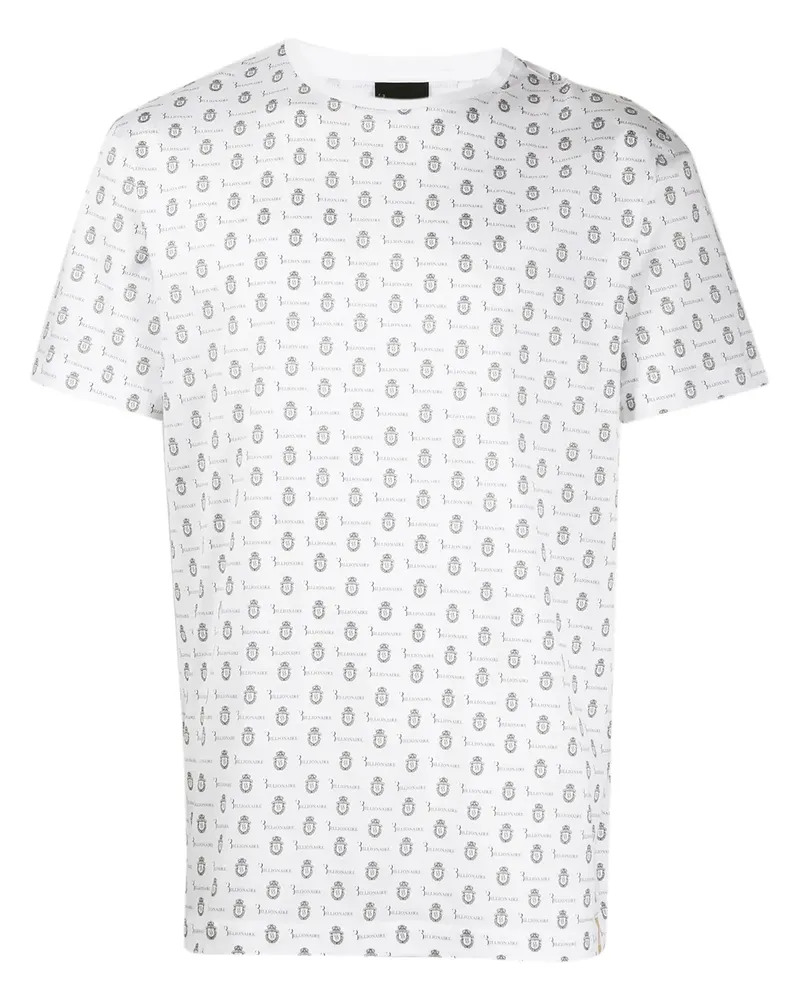 Billionaire T-Shirt mit Logo-Print - Weiß Weiß